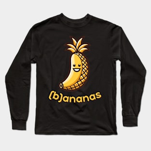 (b)ananas | Banana Pineapple Sunny Fruit Duo: Cheerful Banana-Pineapple Pal | Ananas | Fruit Long Sleeve T-Shirt